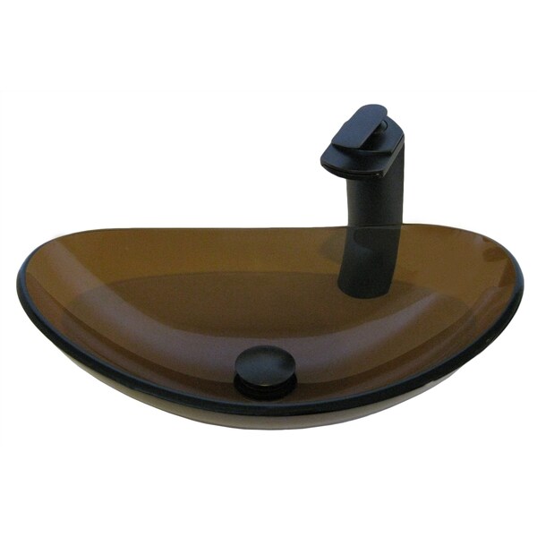 Novatto BABBUCCIA Glass Vessel Bathroom Sink Set, Oil Rubbed Bronze NSFC-324T057ORB - main